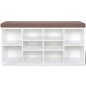 vidaXL Banco zapatero con 10 compartimentos blanco vidaXL Banco zapatero con 10 compartimentos blanco