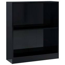 vidaXL Estantería madera contrachapada negro brillante 60x24x74,5 cm
