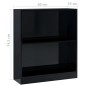 vidaXL Estantería madera contrachapada negro brillante 60x24x74,5 cm vidaXL Estantería madera contrachapada negro brillante 60x24x74,5 cm