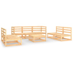 vidaXL Juego de muebles de jardín 8 piezas madera maciza de pino