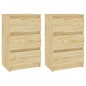 vidaXL Mesitas de noche 2 uds madera maciza de pino 40x29,5x64 cm vidaXL Mesitas de noche 2 uds madera maciza de pino 40x29,5x64 cm
