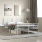 vidaXL Estructura cama metal con cabecero y estribo blanco 160x200 cm vidaXL Estructura cama metal con cabecero y estribo blanco 160x200 cm