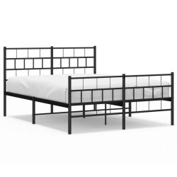 vidaXL Estructura de cama cabecero y pie de cama metal negro 140x200cm