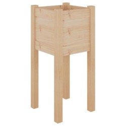 vidaXL Jardinera de madera maciza de pino 31x31x70 cm