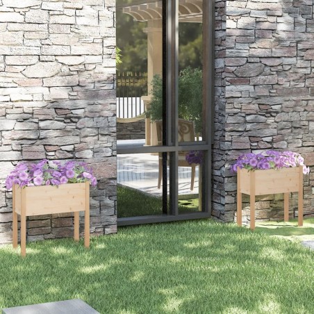 vidaXL Jardineras 2 uds madera maciza de pino 70x31x70 cm