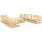 vidaXL Juego de muebles de jardín 9 piezas madera maciza de pino