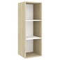 vidaXL Muebles de salón 3 pzas madera ingeniería blanco y roble Sonoma