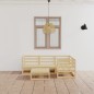 vidaXL Juego de muebles de jardín 5 piezas madera maciza de pino