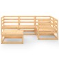 vidaXL Juego de muebles de jardín 5 piezas madera maciza de pino