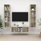 vidaXL Juego de muebles de salón 3 pzas madera ingeniería roble Sonoma