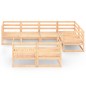 vidaXL Juego de muebles de jardín 7 piezas madera maciza de pino vidaXL Juego de muebles de jardín 7 piezas madera maciza de pino