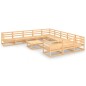 vidaXL Juego de muebles de jardín 12 piezas madera maciza de pino vidaXL Juego de muebles de jardín 12 piezas madera maciza de pino