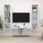 vidaXL Juego de muebles de salón 3 pzs madera ingeniería blanco brillo