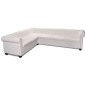vidaXL Sofá de esquina Chesterfield 6 plazas cuero artificial blanco vidaXL Sofá de esquina Chesterfield 6 plazas cuero artificial blanco