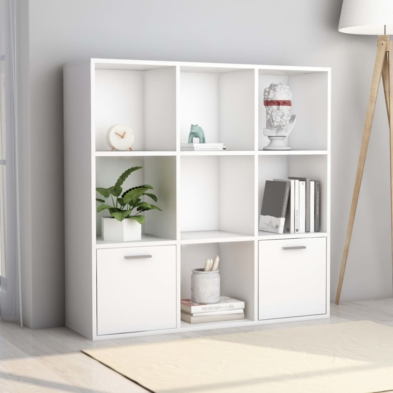 vidaXL Estantería de madera contrachapada blanco 98x30x98 cm vidaXL Estantería de madera contrachapada blanco 98x30x98 cm