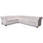 vidaXL Sofá de esquina Chesterfield 6 plazas cuero artificial blanco vidaXL Sofá de esquina Chesterfield 6 plazas cuero artificial blanco