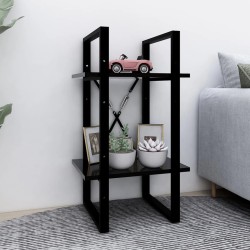 vidaXL Estantería de 2 niveles madera contrachapada negro 40x30x70 cm