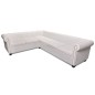 vidaXL Sofá de esquina Chesterfield 6 plazas cuero artificial blanco vidaXL Sofá de esquina Chesterfield 6 plazas cuero artificial blanco