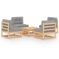 vidaXL Juego de muebles de jardín 5 pzas y cojines madera maciza pino vidaXL Juego de muebles de jardín 5 pzas y cojines madera maciza pino