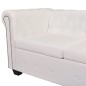vidaXL Sofá de esquina Chesterfield 6 plazas cuero artificial blanco vidaXL Sofá de esquina Chesterfield 6 plazas cuero artificial blanco
