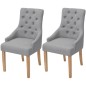 vidaXL Sillas de comedor 2 unidades tela gris claro vidaXL Sillas de comedor 2 unidades tela gris claro