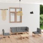 vidaXL Muebles de jardín 6 piezas con cojines de madera de pino maciza vidaXL Muebles de jardín 6 piezas con cojines de madera de pino maciza