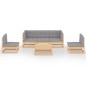 vidaXL Muebles de jardín 6 piezas con cojines de madera de pino maciza vidaXL Muebles de jardín 6 piezas con cojines de madera de pino maciza