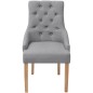 vidaXL Sillas de comedor 2 unidades tela gris claro vidaXL Sillas de comedor 2 unidades tela gris claro