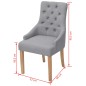 vidaXL Sillas de comedor 2 unidades tela gris claro vidaXL Sillas de comedor 2 unidades tela gris claro