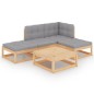 vidaXL Juego de muebles de jardín 5 pzas y cojines madera pino maciza vidaXL Juego de muebles de jardín 5 pzas y cojines madera pino maciza
