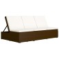 vidaXL Tumbona convertible con cojín de ratán sintético marrón vidaXL Tumbona convertible con cojín de ratán sintético marrón