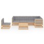vidaXL Juego de muebles de jardín 7 pzas y cojines madera maciza pino vidaXL Juego de muebles de jardín 7 pzas y cojines madera maciza pino