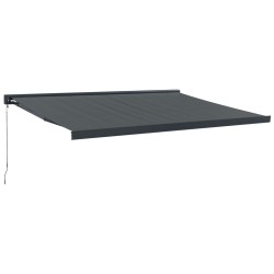 vidaXL Toldo retráctil aluminio y tela gris antracita 4x3 m
