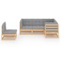 vidaXL Juego de muebles de jardín 5 pzas y cojines madera pino maciza vidaXL Juego de muebles de jardín 5 pzas y cojines madera pino maciza
