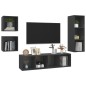 vidaXL Juego de muebles de salón 4 piezas madera de ingeniería gris vidaXL Juego de muebles de salón 4 piezas madera de ingeniería gris