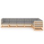vidaXL Juego de muebles de jardín 7 pzas y cojines madera maciza pino vidaXL Juego de muebles de jardín 7 pzas y cojines madera maciza pino