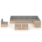 vidaXL Juego de muebles de jardín 10 pzas y cojines madera maciza pino vidaXL Juego de muebles de jardín 10 pzas y cojines madera maciza pino