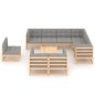 vidaXL Juego de muebles de jardín 10 pzas y cojines madera maciza pino vidaXL Juego de muebles de jardín 10 pzas y cojines madera maciza pino