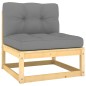 vidaXL Juego de muebles de jardín 10 pzas y cojines madera maciza pino vidaXL Juego de muebles de jardín 10 pzas y cojines madera maciza pino