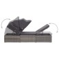 vidaXL Tumbona con toldo y cojín ratán sintético gris vidaXL Tumbona con toldo y cojín ratán sintético gris