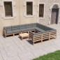 vidaXL Juego de muebles de jardín 11 pzas y cojines madera maciza pino vidaXL Juego de muebles de jardín 11 pzas y cojines madera maciza pino