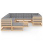 vidaXL Muebles de jardín 12 pzas con cojines de madera de pino maciza vidaXL Muebles de jardín 12 pzas con cojines de madera de pino maciza