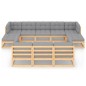 vidaXL Juego de muebles de jardín 10 pzas y cojines madera maciza pino vidaXL Juego de muebles de jardín 10 pzas y cojines madera maciza pino