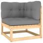 vidaXL Juego de muebles de jardín 12 pzas y cojines madera maciza pino