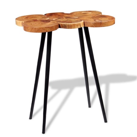 vidaXL Mesa de bar de tronco madera maciza de acacia 90x60x110 cm
