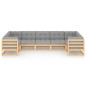 vidaXL Juego de muebles de jardín 7 pzas y cojines madera maciza pino vidaXL Juego de muebles de jardín 7 pzas y cojines madera maciza pino