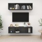 vidaXL Muebles de salón de pared 2 uds madera ingeniería gris vidaXL Muebles de salón de pared 2 uds madera ingeniería gris