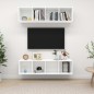 vidaXL Muebles de salón de pared 2 uds madera ingeniería blanco