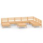 vidaXL Juego de muebles de jardín 9 piezas madera maciza de pino vidaXL Juego de muebles de jardín 9 piezas madera maciza de pino