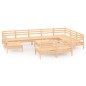 vidaXL Juego de muebles de jardín 11 piezas madera maciza de pino vidaXL Juego de muebles de jardín 11 piezas madera maciza de pino